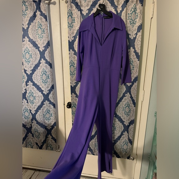 New York and Comoany Purple Jumpsuit size L never worn new with tags! Belted - Picture 2 of 5